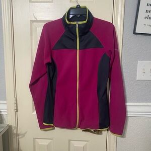 Columbia women’s fleece full zip light jacket size L in multi colors